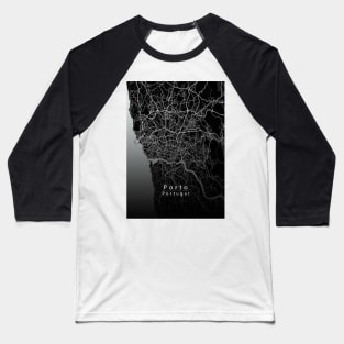 Porto Portugal City Map dark Baseball T-Shirt